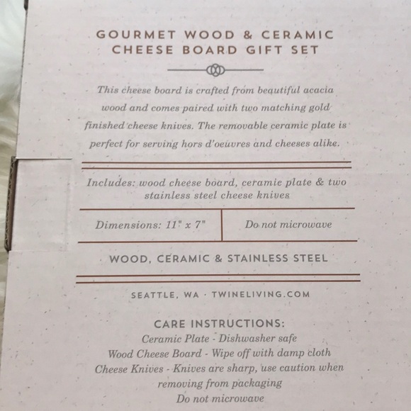 Twine Living Co Dining Twine Living Gourmet Wood Ceramic Cheese